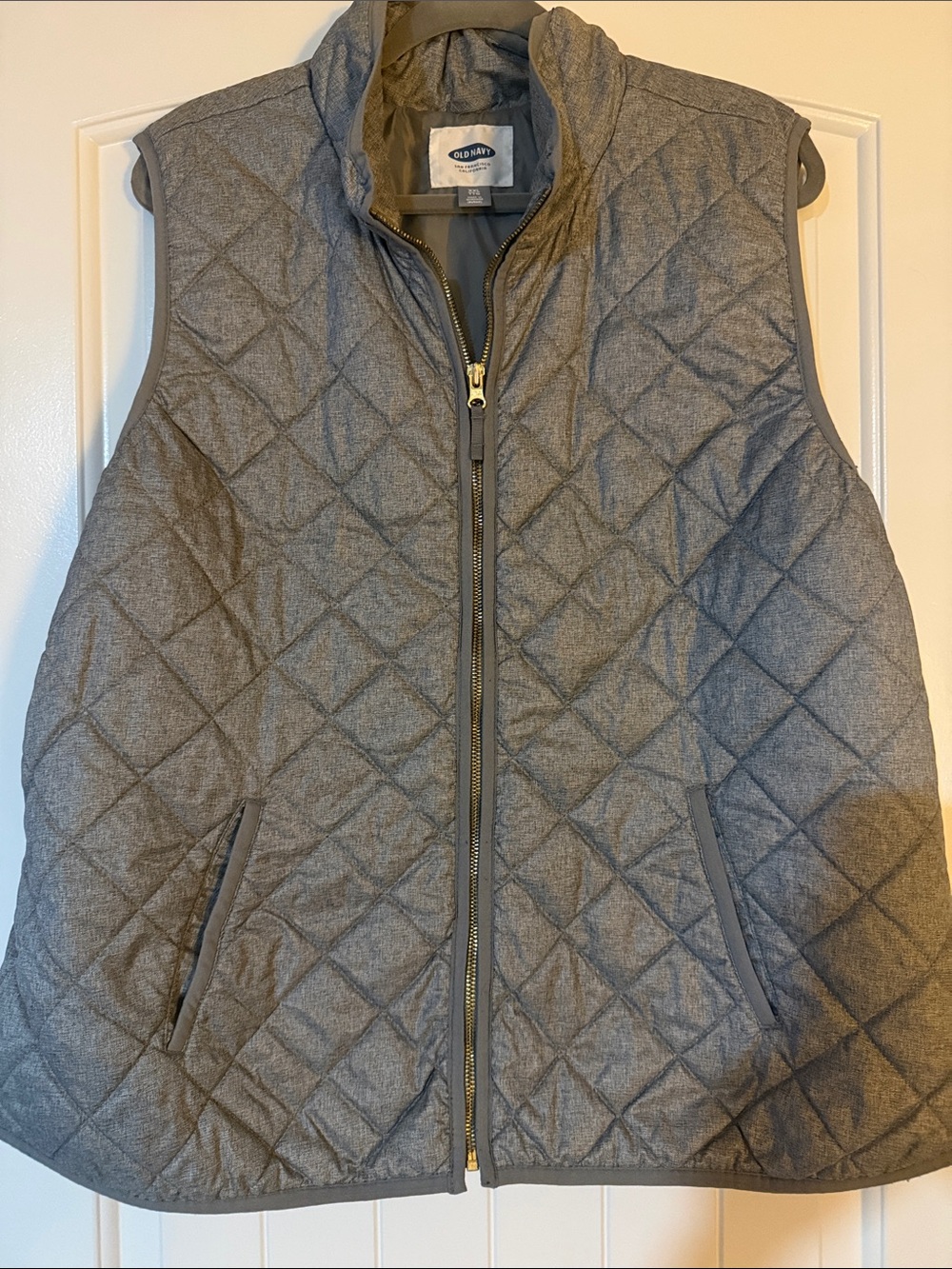 Old Navy Quilted Gray Zip Vest